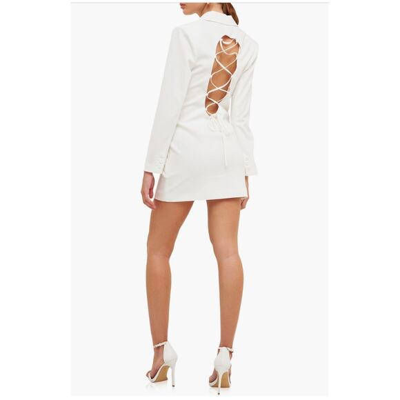 Endless Rose Strappy Back Long Sleeve
White Blazer Dress (New) - Picture 2 of 7